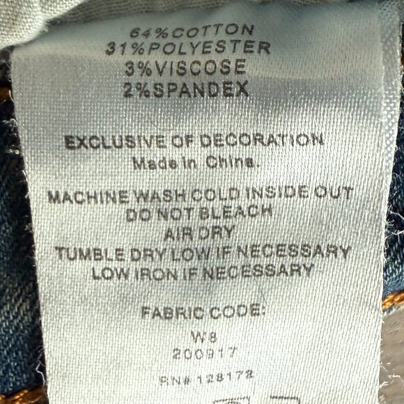 Ring of Fire Men's 32x30 Skinny Medium Wash Blue Jeans - Picture 5 of 6